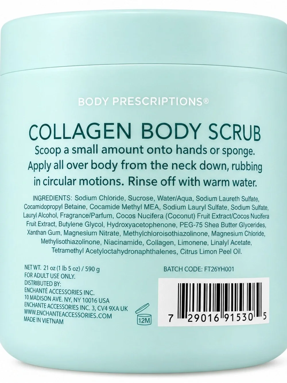Body Prescriptions Collagen Body Scrub - Mint Green